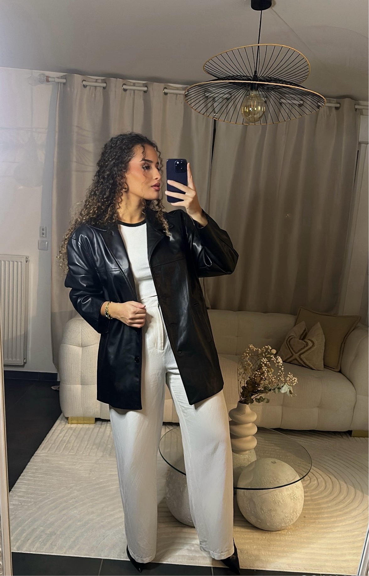Veste similicuir oversize