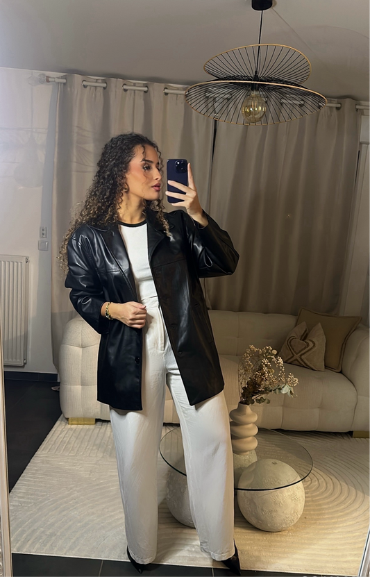 Veste similicuir oversize