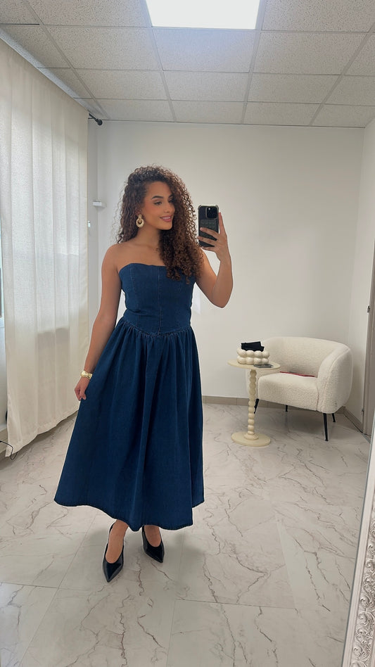 Robe bouffante en jeans