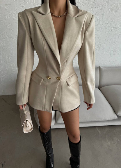 Blazer structuré beige