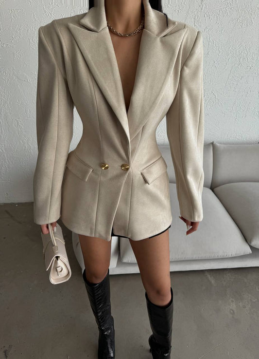 Blazer structuré beige