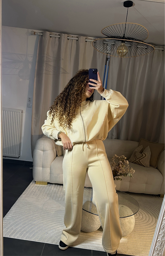Ensemble jogging beige